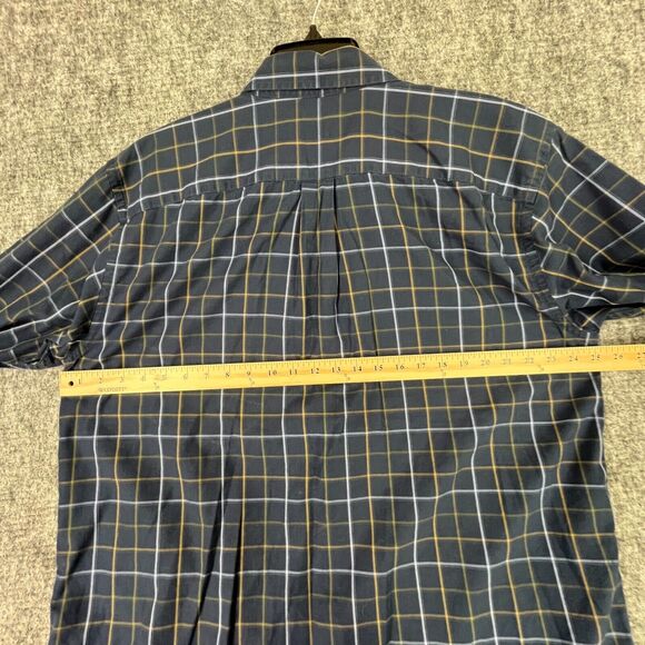 Eddie Bauer Shirt Mens Large Black Plaid Business Casual Relaxed Fit Button-Down - Picture 4 of 6